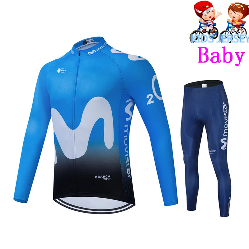 Детская велосипедная одежда с длинным рукавом Movistar весна/осень Одежда для мальчиков MTB велосипедные длинные
