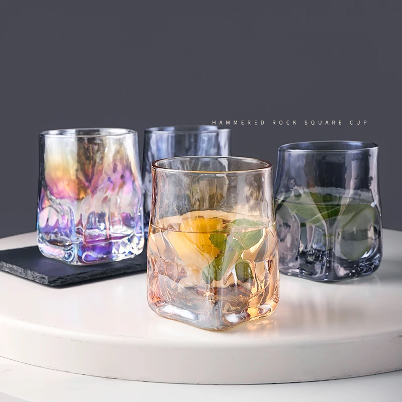 2 шт. креативный квадратный бокал для виски Тяжелый Бокал воды чашка сока вина