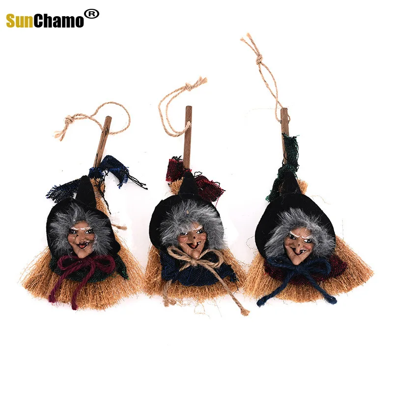 Halloween Decorations Witch Broom Pendant Lamp String Lantern Party Kindergarten Layout | Дом и сад