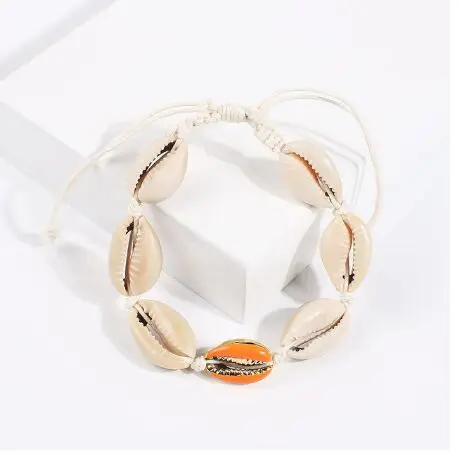 1pc Cowrie shell Bracelet femme Adjustable boho Macrame friendship Real Seashell 42-46 | Украшения и аксессуары