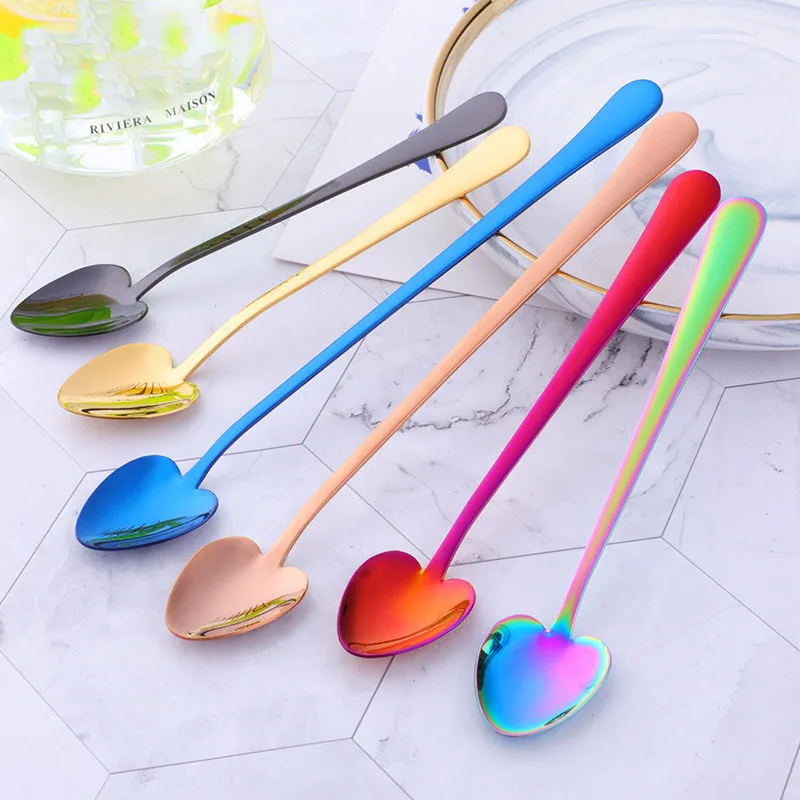 Кофейная ложка в форме сердца нержавеющая сталь десерт любовь домашняя кухонная