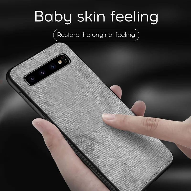 IIOZO Магнитный тканевый чехол для samsung Galaxy S8 S9 S10 Plus Note 8 Note 9 ультратонкий тканевый Мягкий силиконовый чехол s