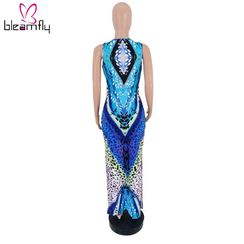 2019 женское летнее Новое цветное леопардовое платье макси на бретелях средней