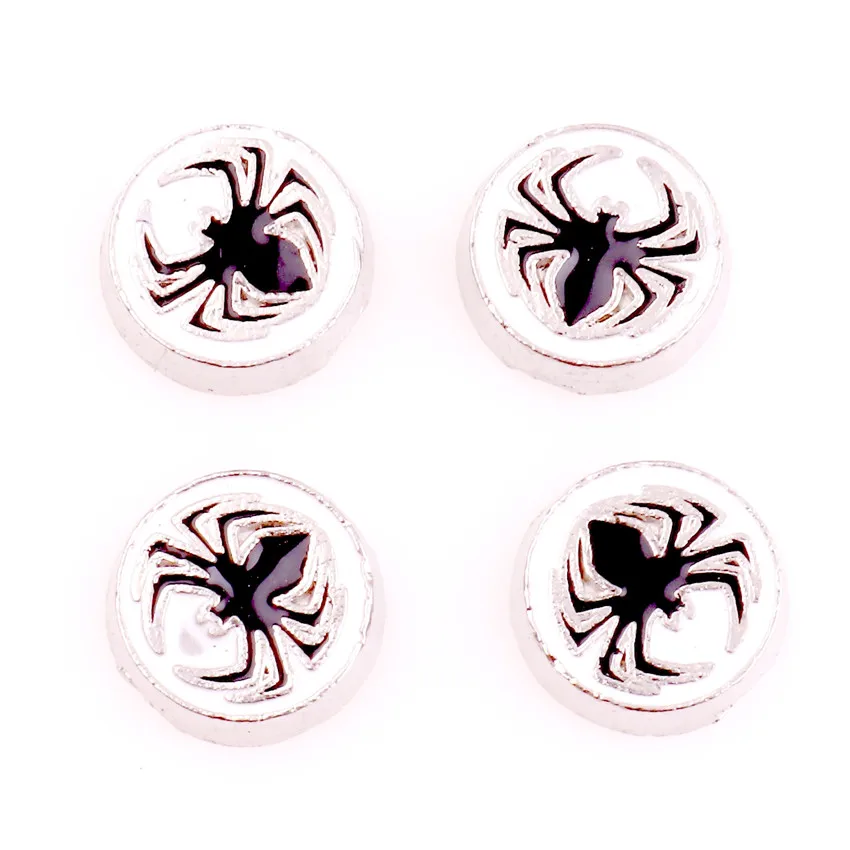 20 шт. F1063 круглый черный паук плавающие шармы сплав цинка подходит для плавающего