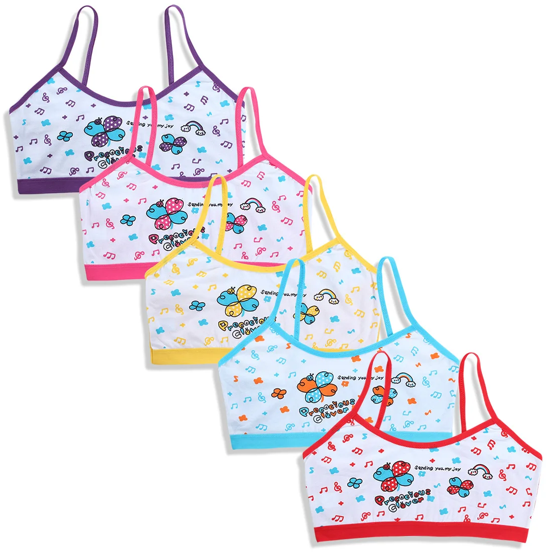 

2PC Girl Bra Summer Underwear Vest Cotton Spandex Girl's Sport 7-12T Adolescente Kids Training Thin Teen Bra Teenage Girls 10