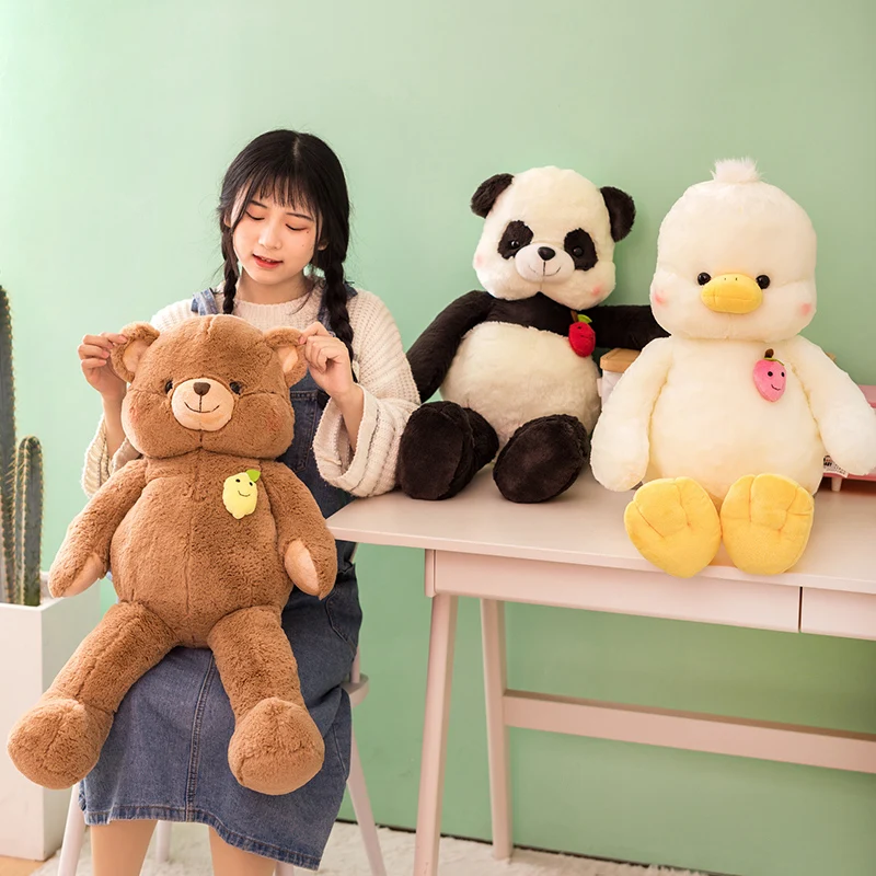 

New hot Huggable Nice Giant size cartoon Panda duck plush toy the bear doll stuffed pillow for children playmates Girl