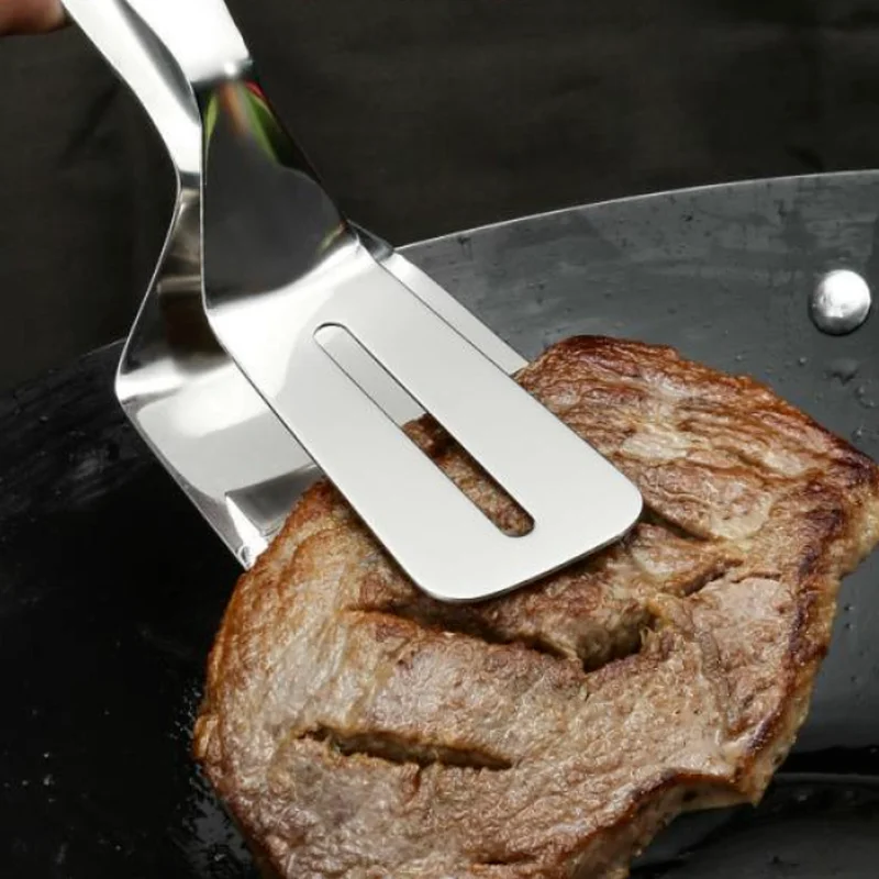 

Stainless Steel BBQ Bread Utensil Barbecue Tong Fried Steak Shovel Fried Fish Shovel Clamp Kitchen Bread Meat Clamp Steak Clip