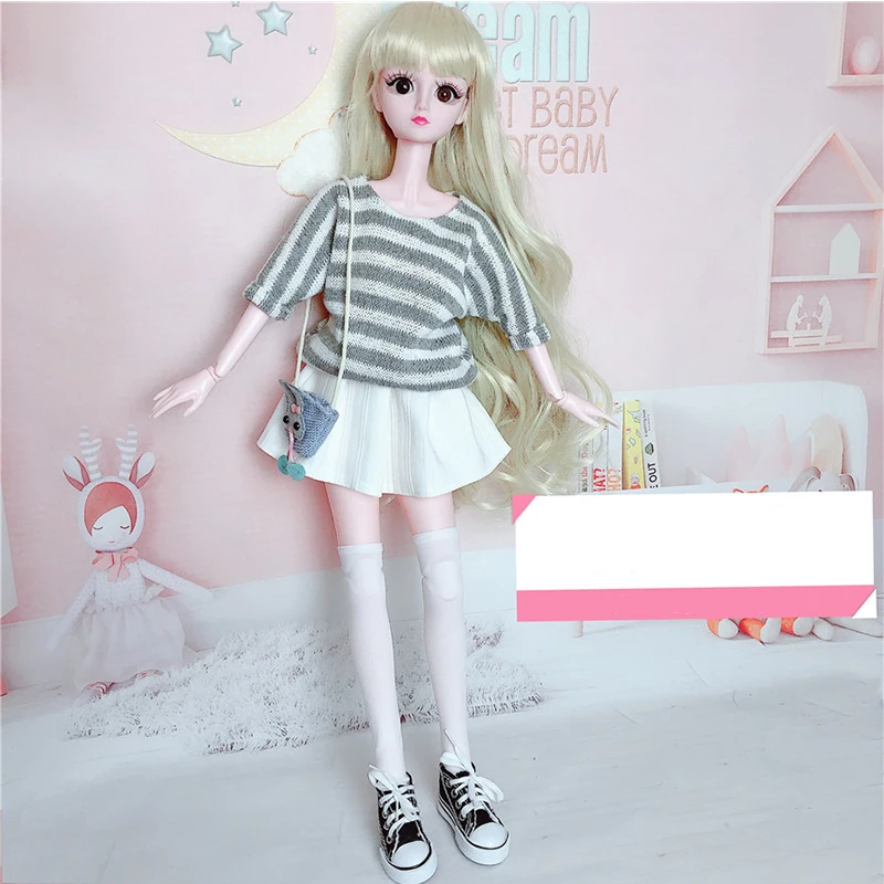 Модная Кукла 60 см женское платье свитер с обувью и сумкой игрушечное красивый