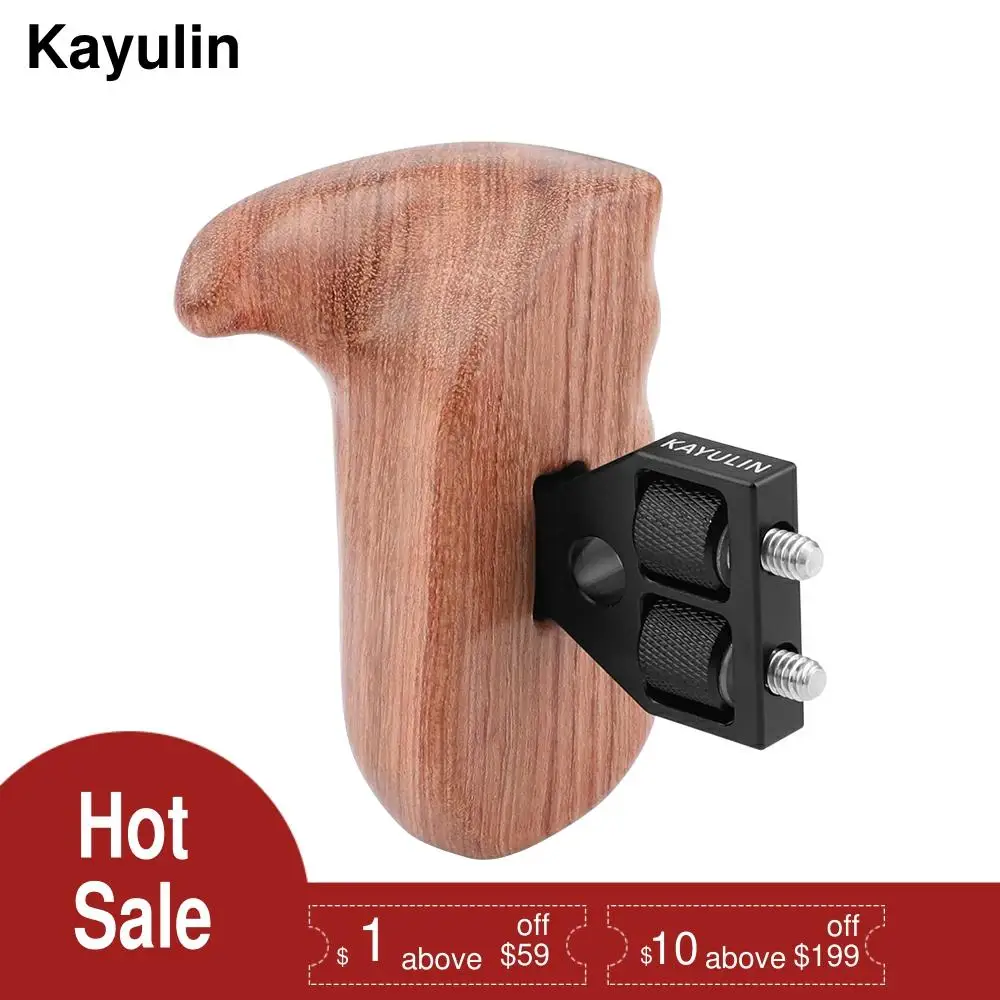 Kayulin рукоятка деревянная левая сторона с винтом 1/4 для DSLR камеры клетка монитора