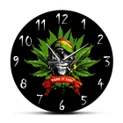 Настенные часы Rastaman Skull TAKE IT EASY Printed с индийским черепом из пеньки в шляпе Rastaman, страшный декор для Хэллоуина