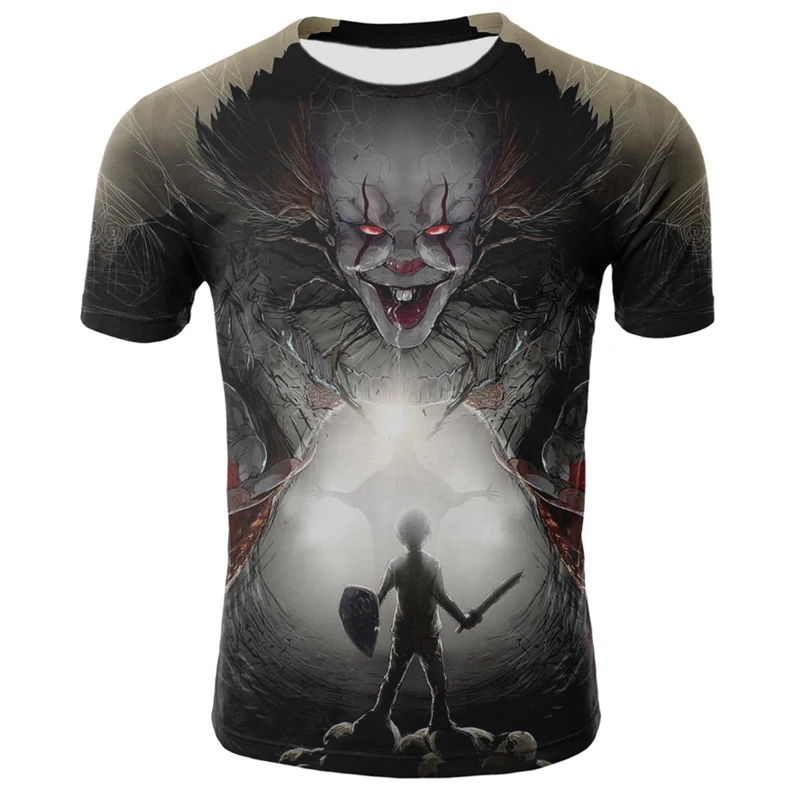 Летняя Новинка Хэллоуин ужас клоун костюм панк стиль 3D короткий топ цифровая