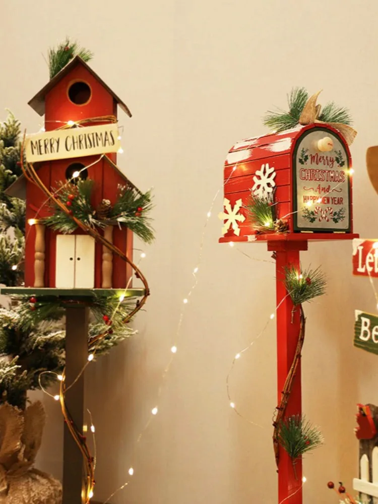 Рождественский Декор новогодний деревянный почтовый ящик знак рождественская