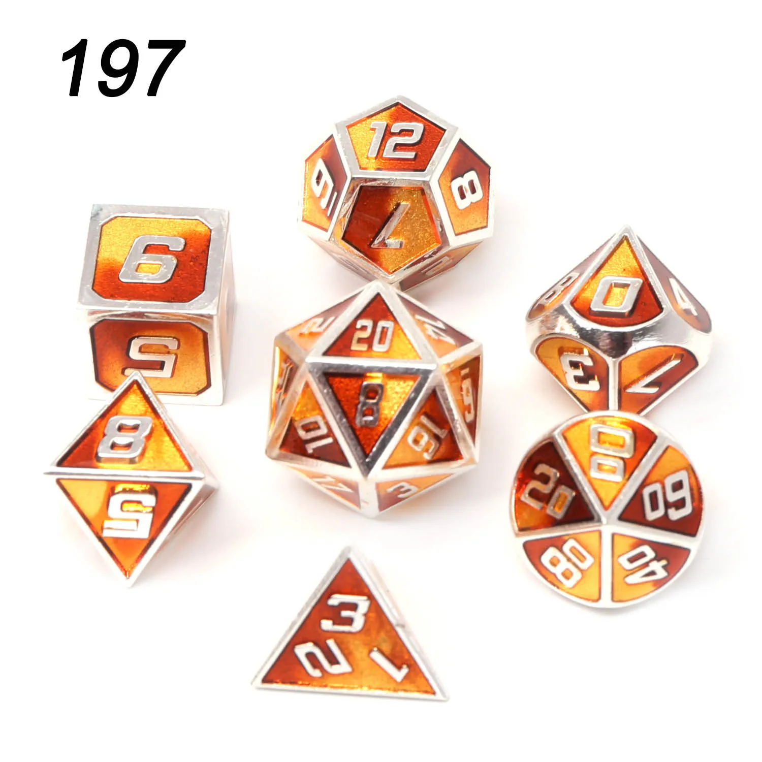 197 Chengshuo игральные кости DND Металл РГП набор многогранных подземелья и дракон черный настольные игры цинковый сплав зеленый цифровой d& d кубики шаблон d6 - Цвет: 197