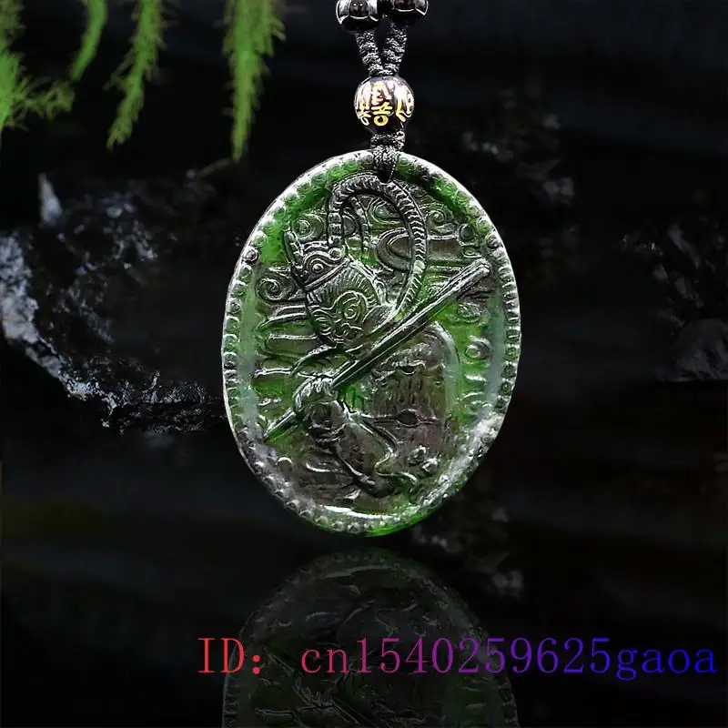 Ожерелье с подвеской Король обезьяны Модный резной натуральный амулет черным и