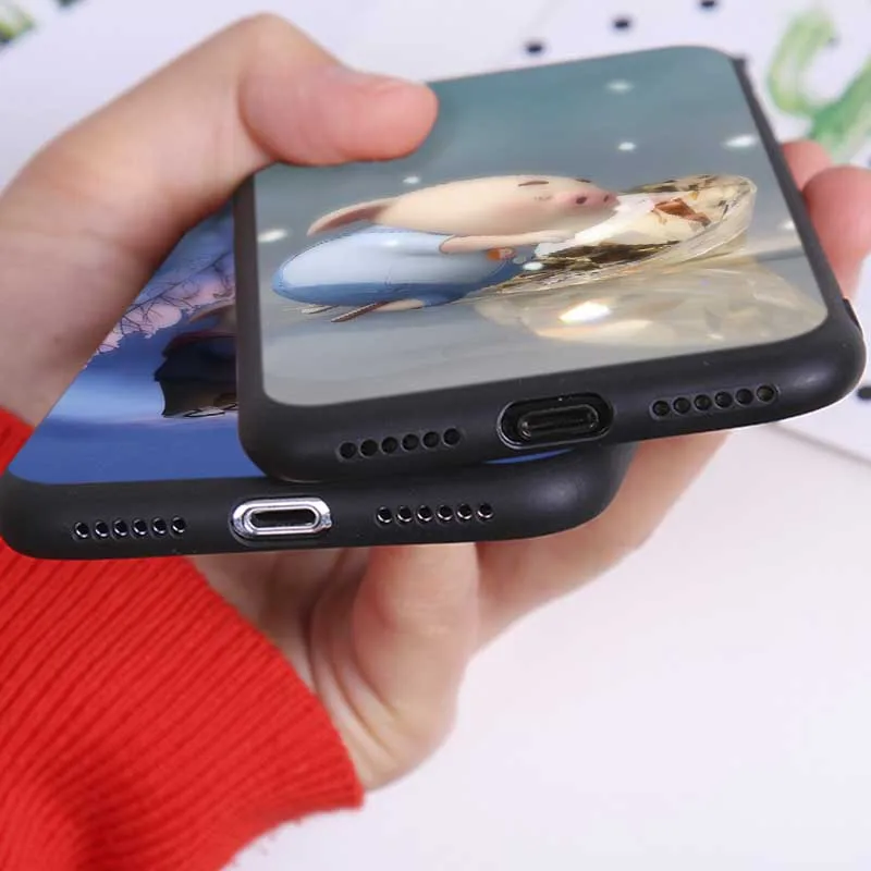 For iPhone X XS MAX XR 7 8 6 6S plus 5S SE Clear Soft Silicone Phone Case funny cute Piggy fart |