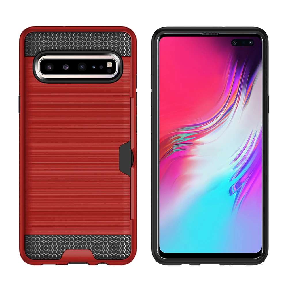 For Samsung Galaxy S10 S8 S9 Plus S10e S20 Case Shockproof TPU + PC Brushed Armor Card Slot Back cover Note 8 9 10+ | Мобильные