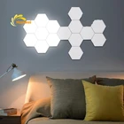 Квантовая Светодиодная лампа в скандинавском стиле, сенсорный светильник с магнитными шестигранниками для гостиной, спальни, ночное освещение для дома
