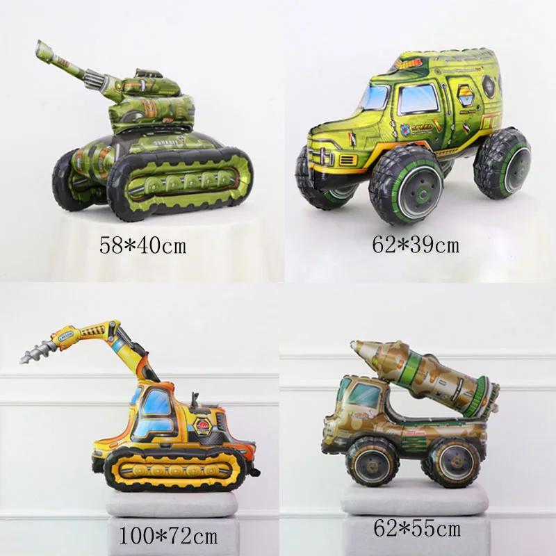 

1pc Large 4D Drilling Machine Missile Tank Off-road Balloons Assemble Car Helium Globos Children's Day Birthday Party Decoration