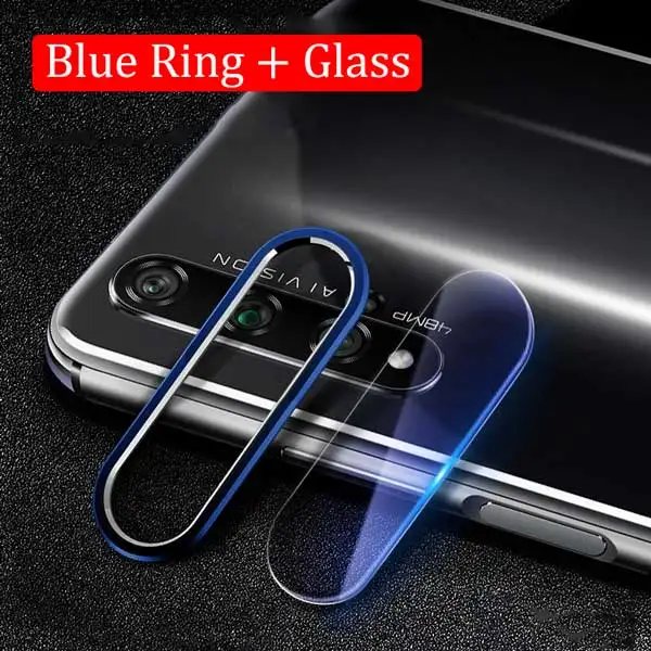 blue Задняя камера протектор для huawei Honor 20 Pro 20i чехол металлический объектив камеры защитное кольцо крышка Закаленное стекло пленка для Honor20 - Цвет: blue