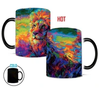 king forest magic lion mugs lid spoon color changing tea milk cup coffee mug gift for friends mugs