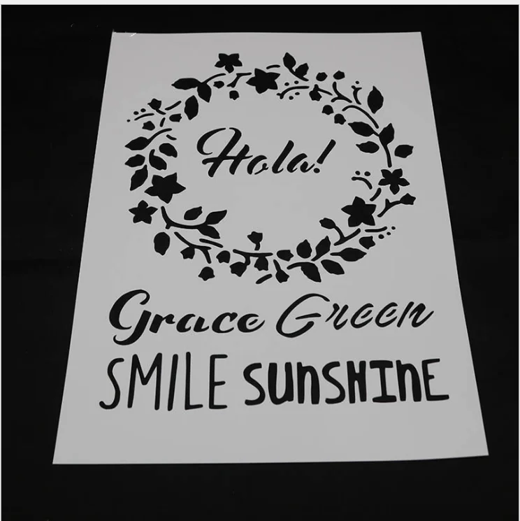 A4 29*21 см улыбка солнце DIY трафареты настенная живопись раскраска для скрапбукинга
