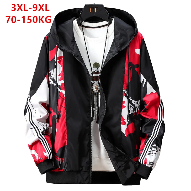 Мужская куртка больших размеров красный черный камуфляжный серый Подростковая для молодых людей 5XL 6XL 7XL 8XL