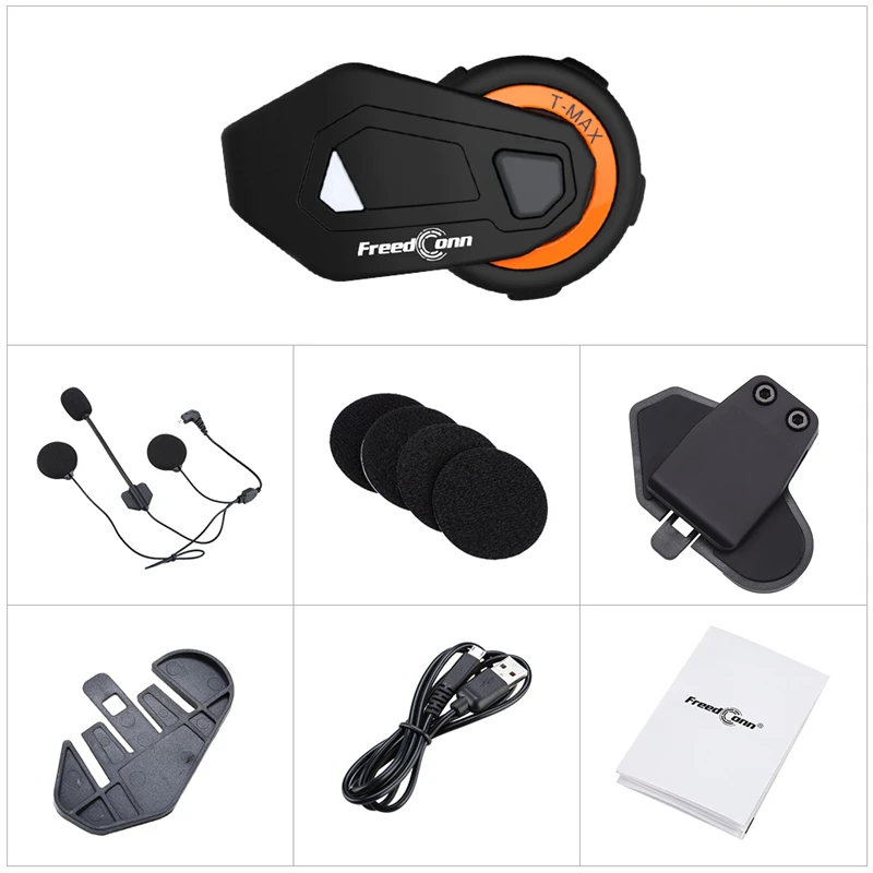 FreedConn T-MAX 6 Rider 1500 м Bluetooth гарнитура 5 в мотоциклетный шлем домофон Handsfree FM MP3
