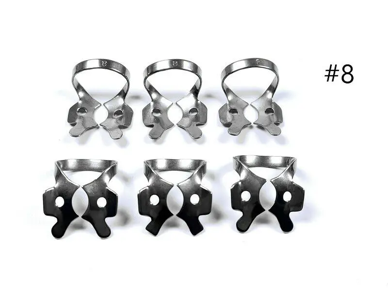 #8 стоматологические SS резиновые плоские листы зажимные клипсы гибкие против