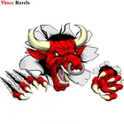 Автомобильные водонепроницаемые виниловые наклейки Three Ratels FC898 3D cow red of bull