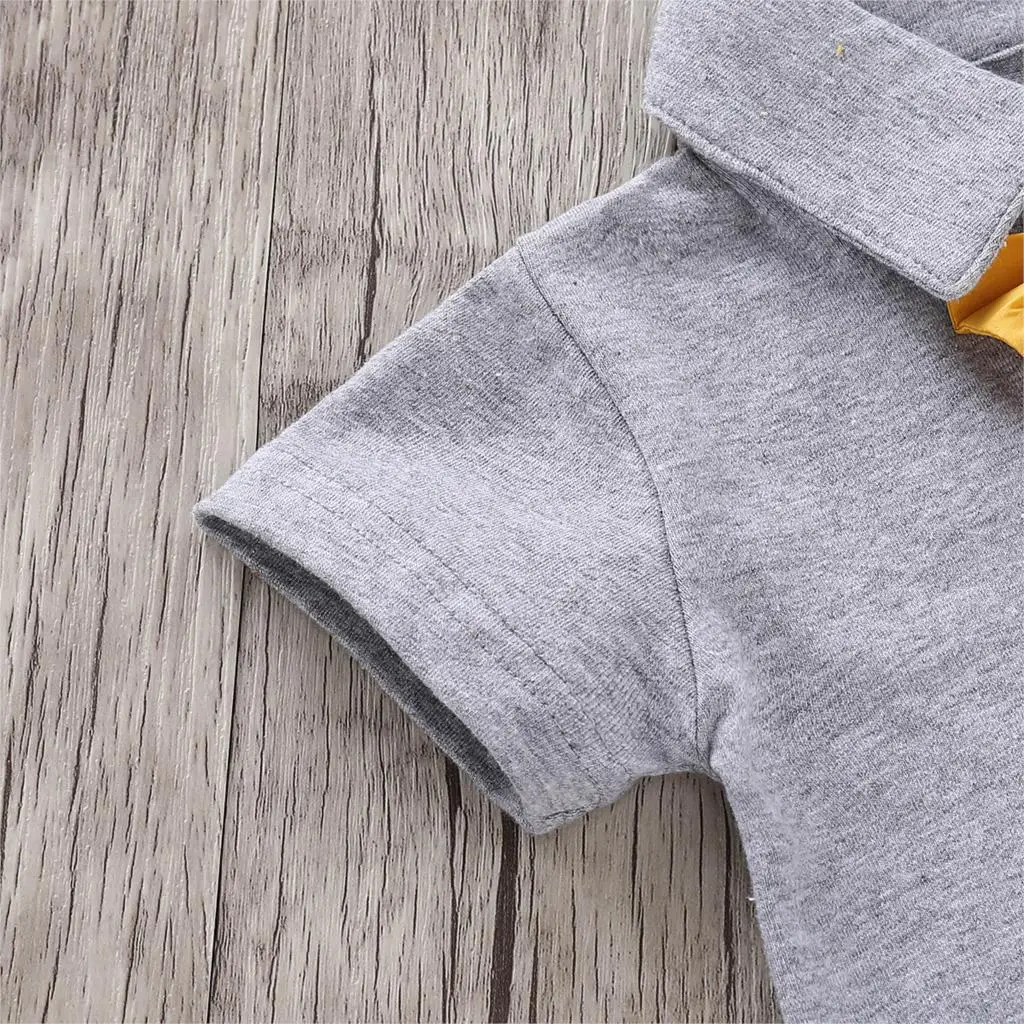 Летняя детская одежда из 2 предметов для девочек и мальчиков Однотонная футболка