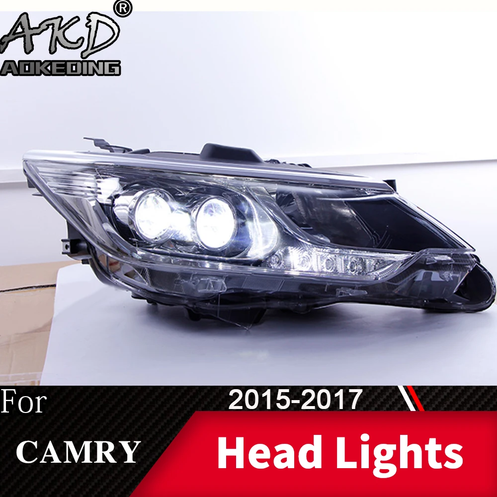 

Передняя фара для автомобиля camry 2015-2017, передсветильник фара camry s, противотуманные фары, дневные ходосветильник огни DRL H7, светодиодная Биксеноновая лампа, автомобильные аксессуары