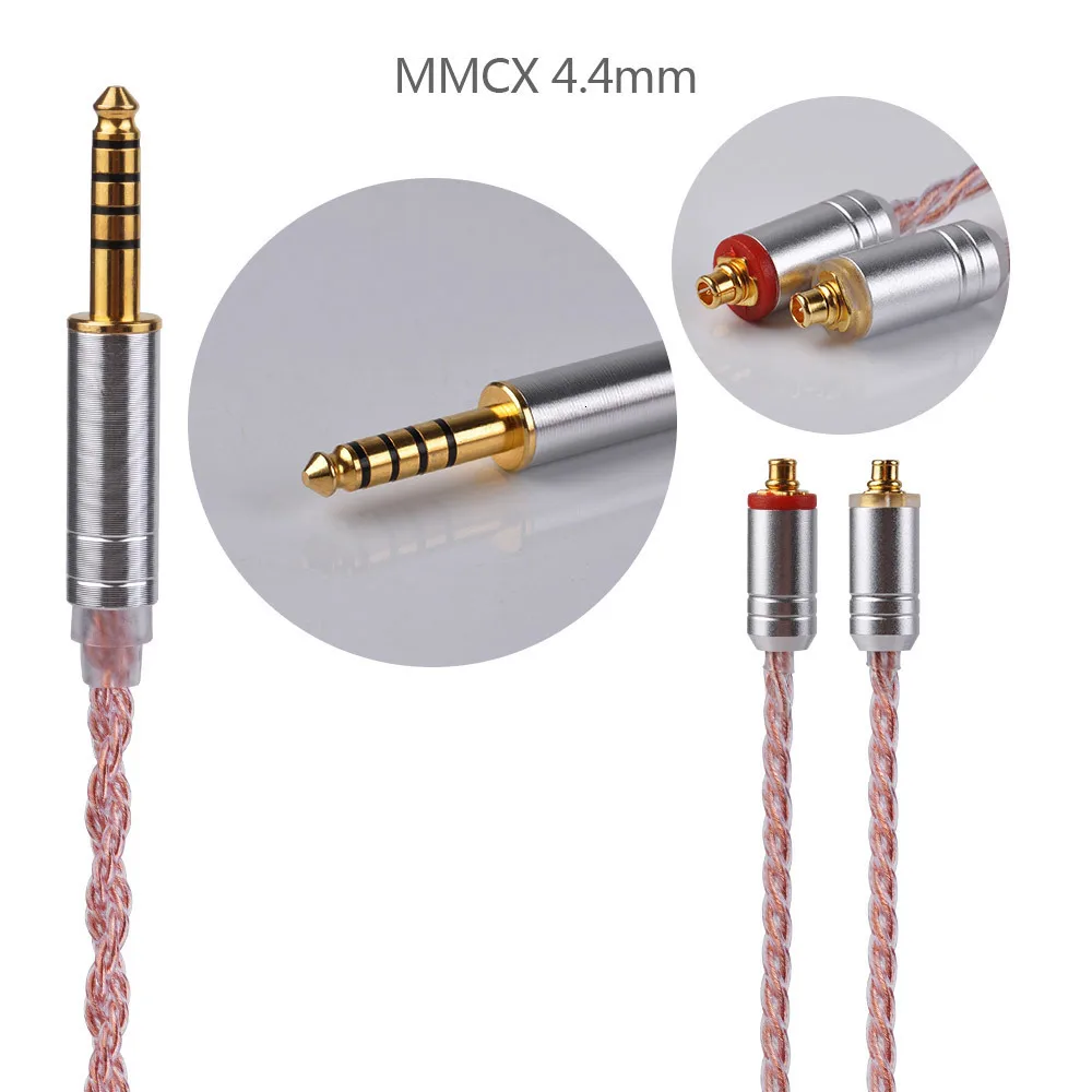 Yinyoo 6 ядро розовый Медь кабель 2,5/3,5/4,4 мм балансный кабель с MMCX/2pin разъем для ZS10 ZST ZSR ZSn PRO HQ6 QT2