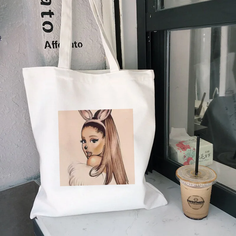 Модные холщовые сумки на плечо Ariana Grande с ручной росписью повседневная сумка