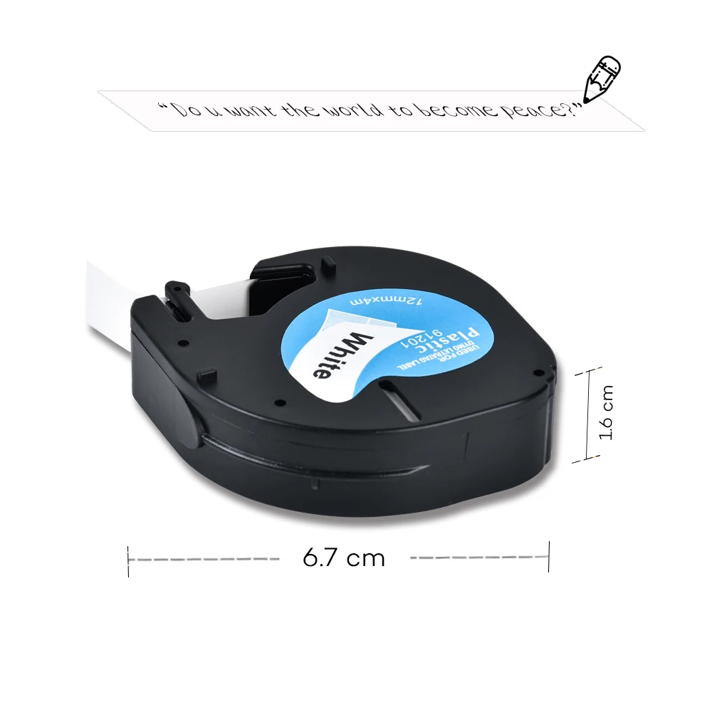 Лента Dymo Letratag 12267 91201 91200 12 мм пластиковая лента этикеток совместимая наклейка с