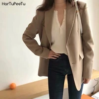 boyfriend blazers jacket for women cool fashionable casual coat slim fit temperament female business suit work office open front