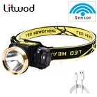 Светодиодный налобный мини-фонарь с ИК-датчиком, индукционный Аккумуляторный Usb фонарь для велосипеда, портативный фонарь z70