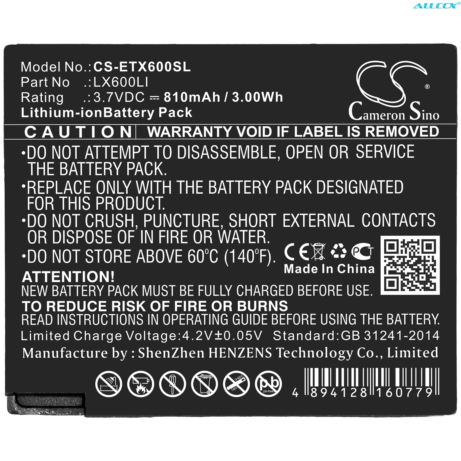 Fone de Ouvido 810mah sem Fio Lx600li para Eartec Cameron Sino Bateria Ultralite Sistemas Hub