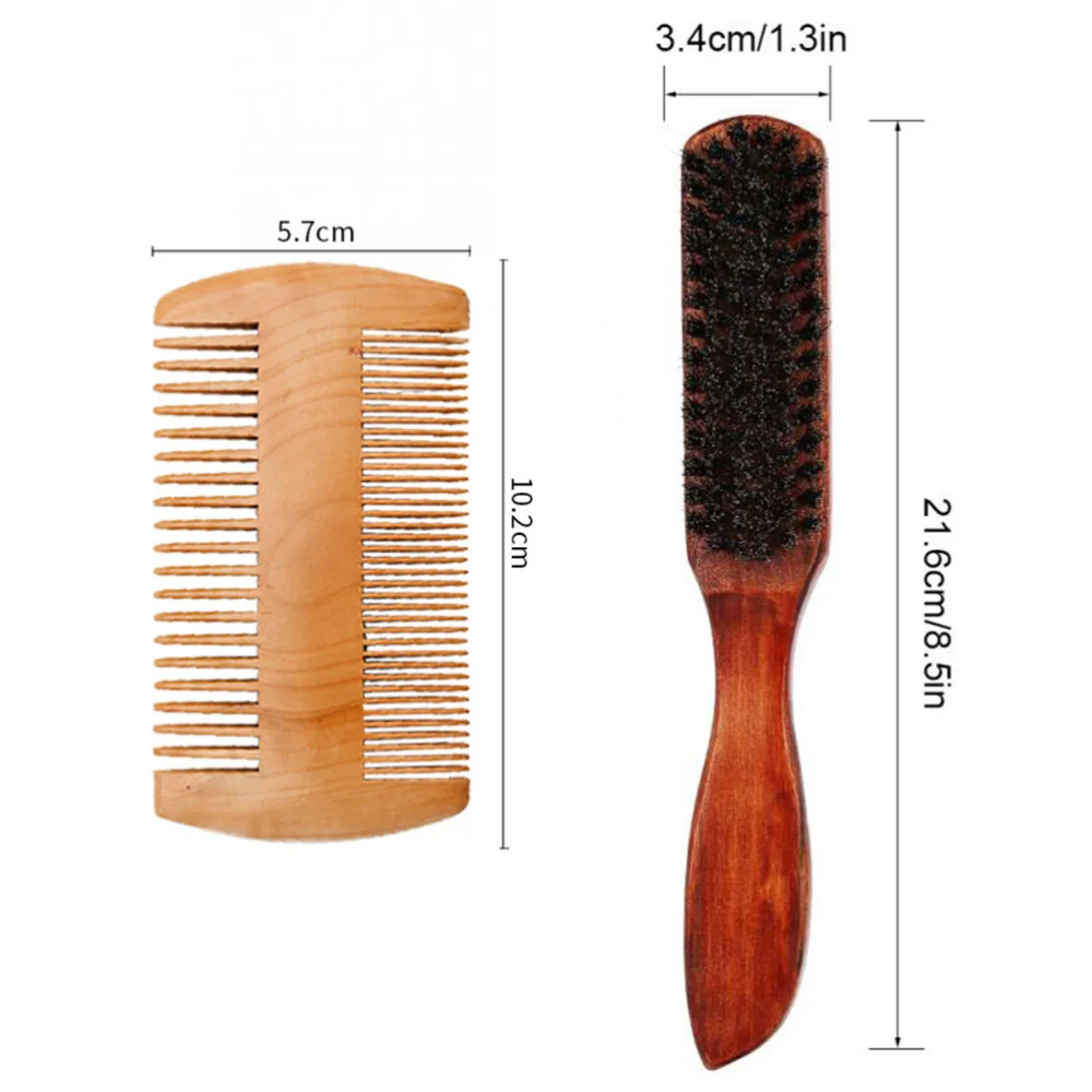 

1 Set of Beard Styling Tools Strainer Comb Beard Brush Set Shaving Brush Comb Kit Personal Care Accessories