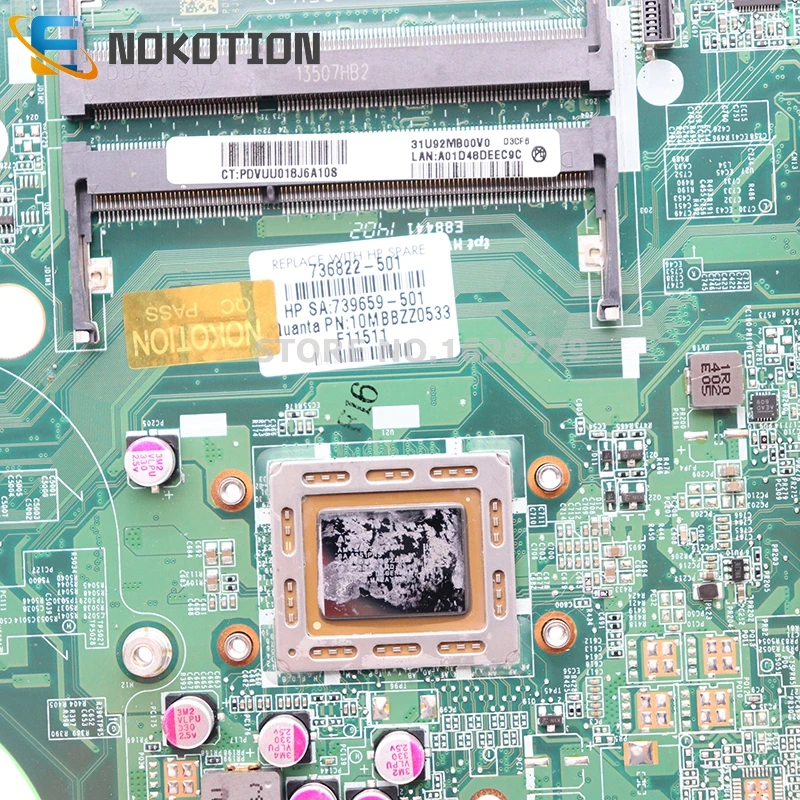 NOKOTION DA0U92MB6D0 736822 501 001 739659 для ноутбука HP Pavilion 14 N материнская плата A8 4555M ЦП