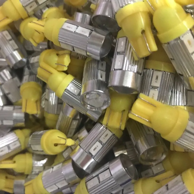 10 шт. T10 желтого цвета 12V W5W 5630 10SMD Клин светодиодный автомобильные лампы для 192 168 194