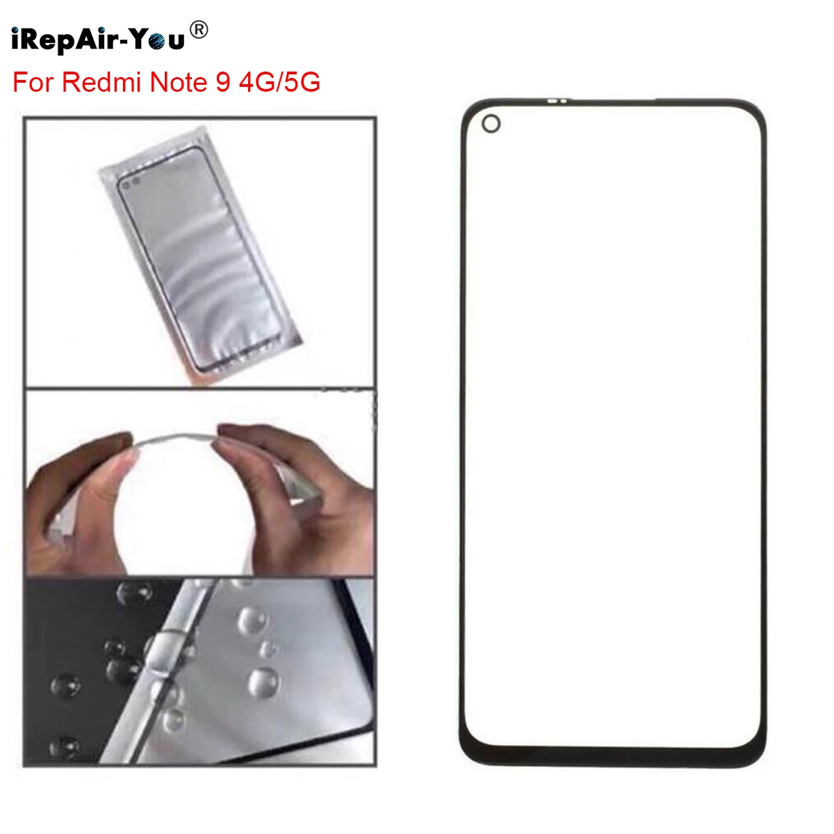 

10 шт. передняя внешняя стеклянная панель + ОСА клей для Xiaomi Redmi Note 9 4G зеркальный экран ЖК-дисплей внешняя стеклянная панель Замена