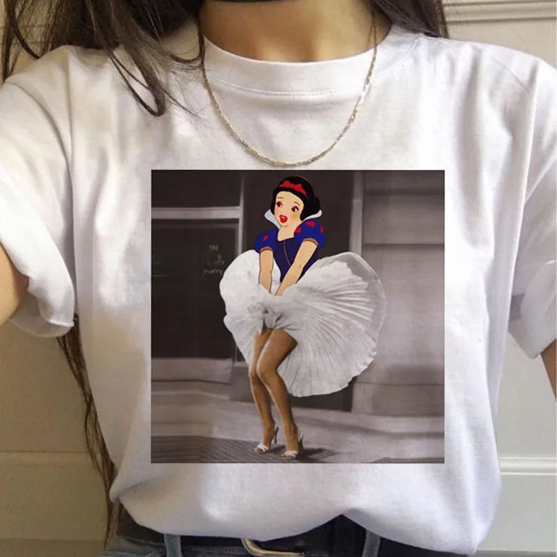 Летняя футболка Белоснежка забавная модная с принтом пародия личности Harajuku