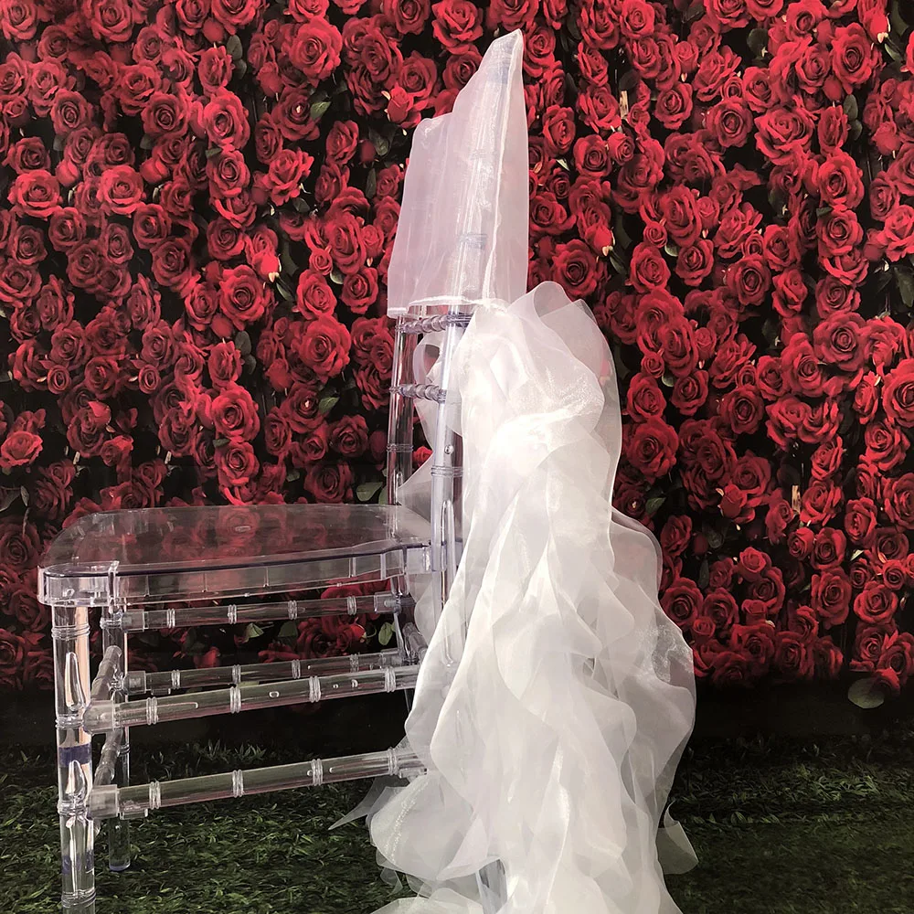Новый дизайн милая 100 шт./лот Cruly гофрированная крышка стула Chiavari/капюшон