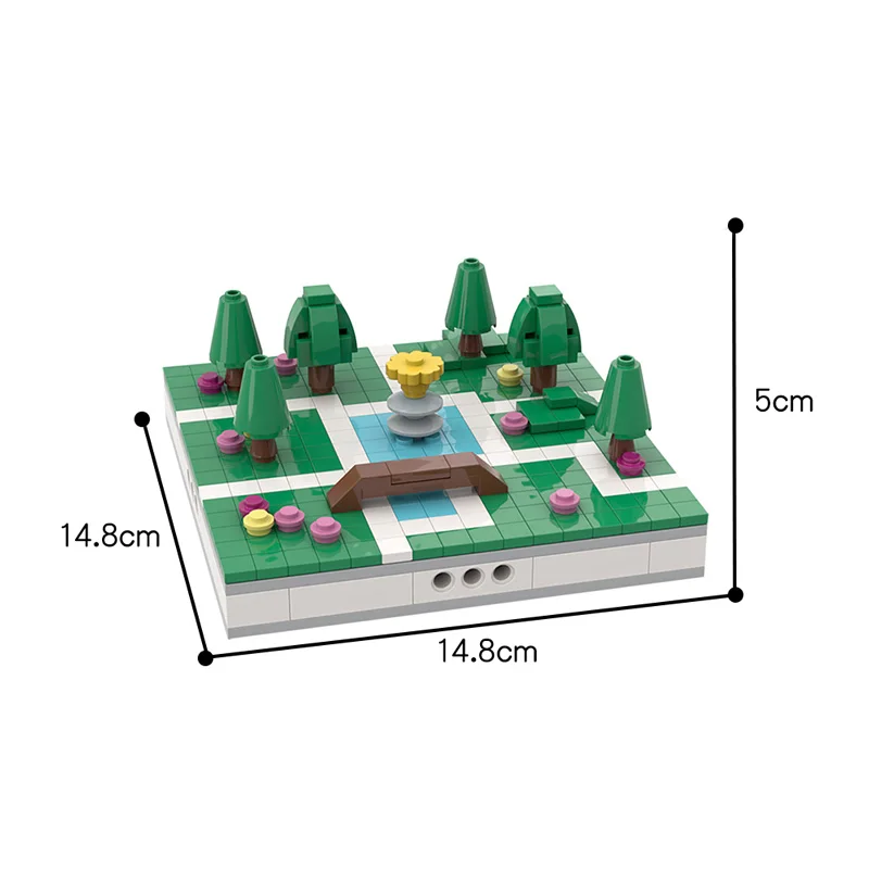 

MOC Toys City Street Scene Mini Park for a Modular City Building Blocks Modular Construction Block Model