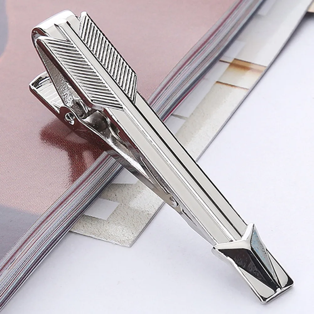 Новый простой модный стильный мужской зажим для галстука металлический