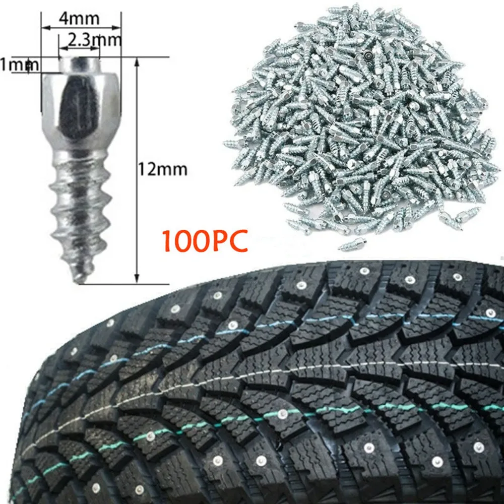 

100 PCS 4*12mm 9mm Model Snow Screw Tire Studs Anti Skid Falling Spikes Wheel Tyres for Car Motorcycle Bicycle For Bmw Ford Audi