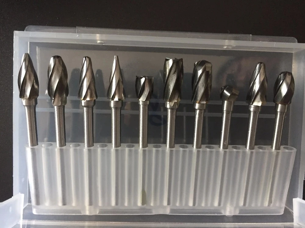 Fixmee 10pcs 6mm Head Tungsten Carbide 8 Flutes Rotary Burrs Point File Cutter Drill Bit 3mm shank | Инструменты