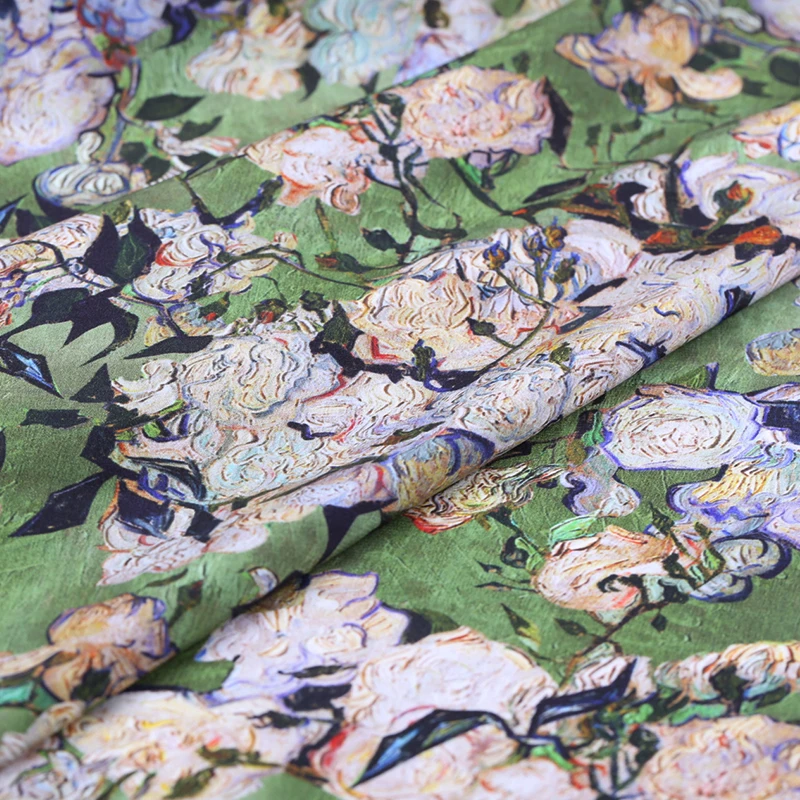 Цветной рисунок цифровая картина креп Крепдешин шелковой ткани для летнее