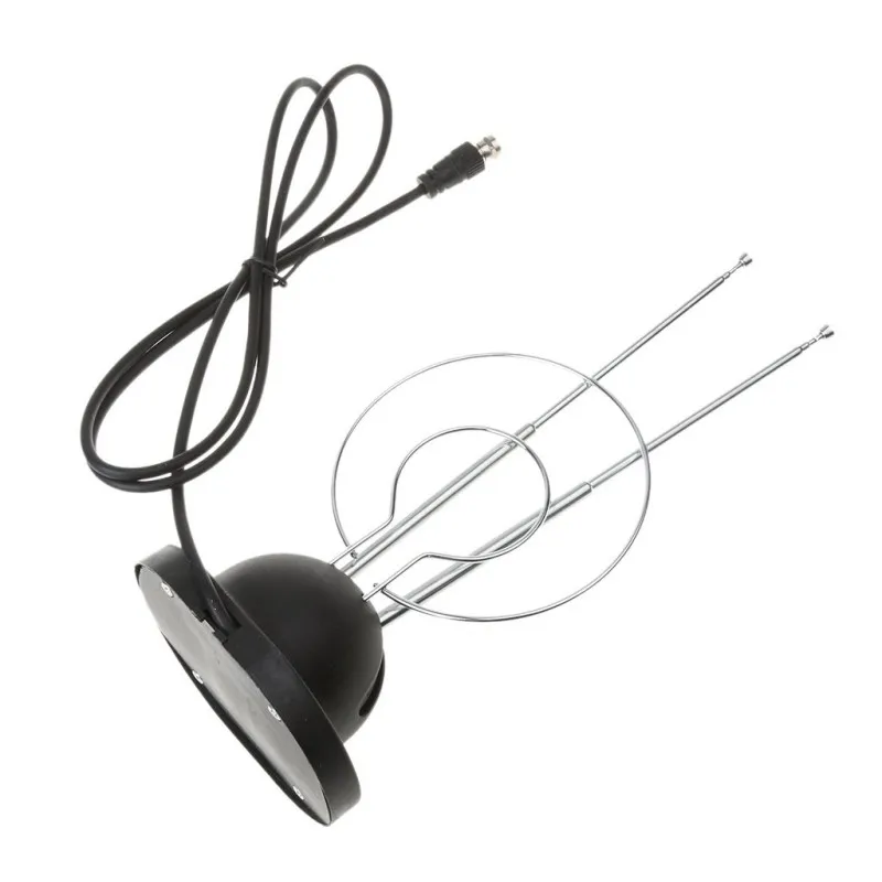 2019 NEW Universal Indoor Rabbit Ear TV Antenna for HDTV VHF UHF Dual Loop Coaxial |