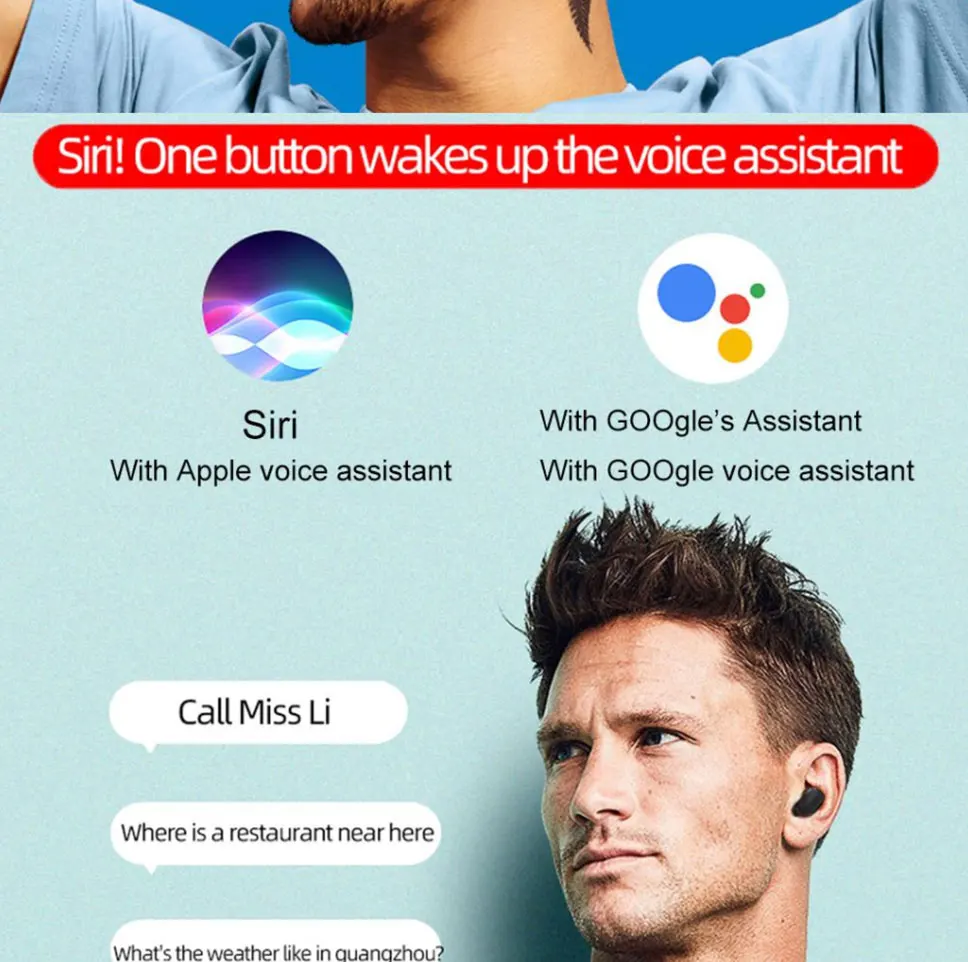 Jinreach A6S Bluetooth наушники V5.0 Беспроводные наушники стерео бас гарнитура с шумоподавителем с микрофоном